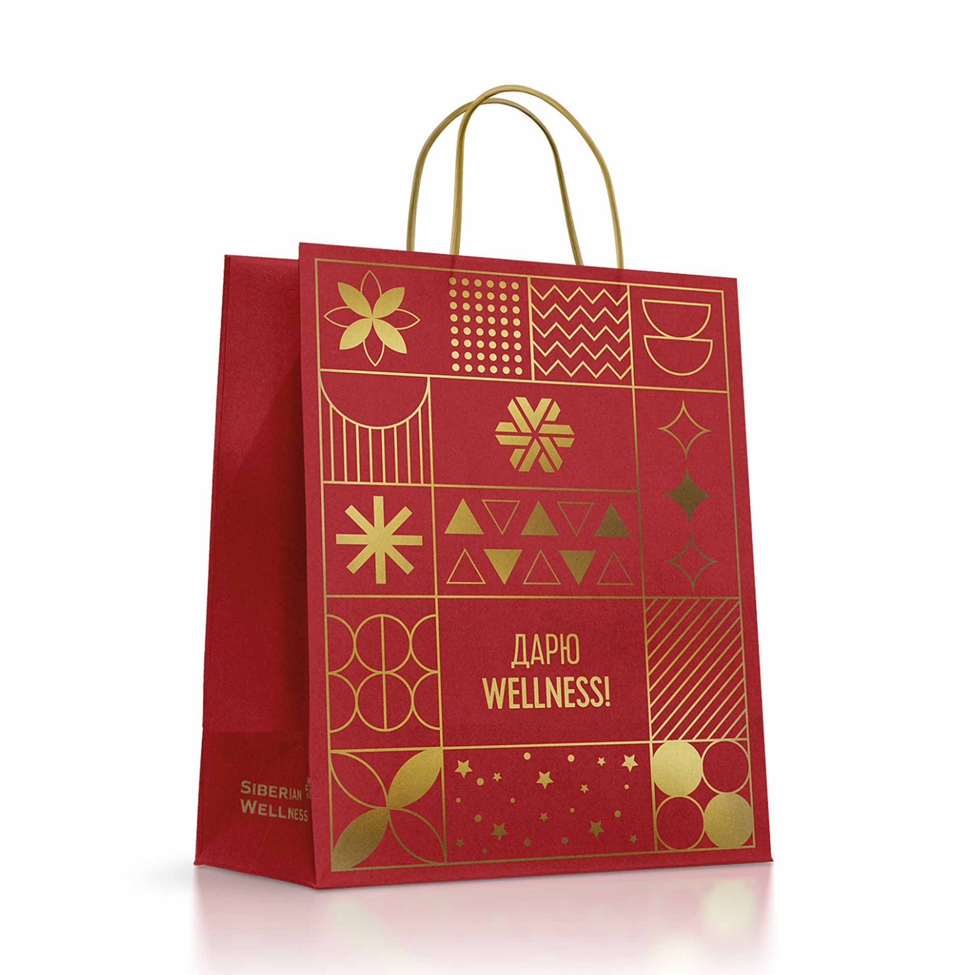 Атрибутика - Крафт-пакет «Дарите Wellness» (қызыл)