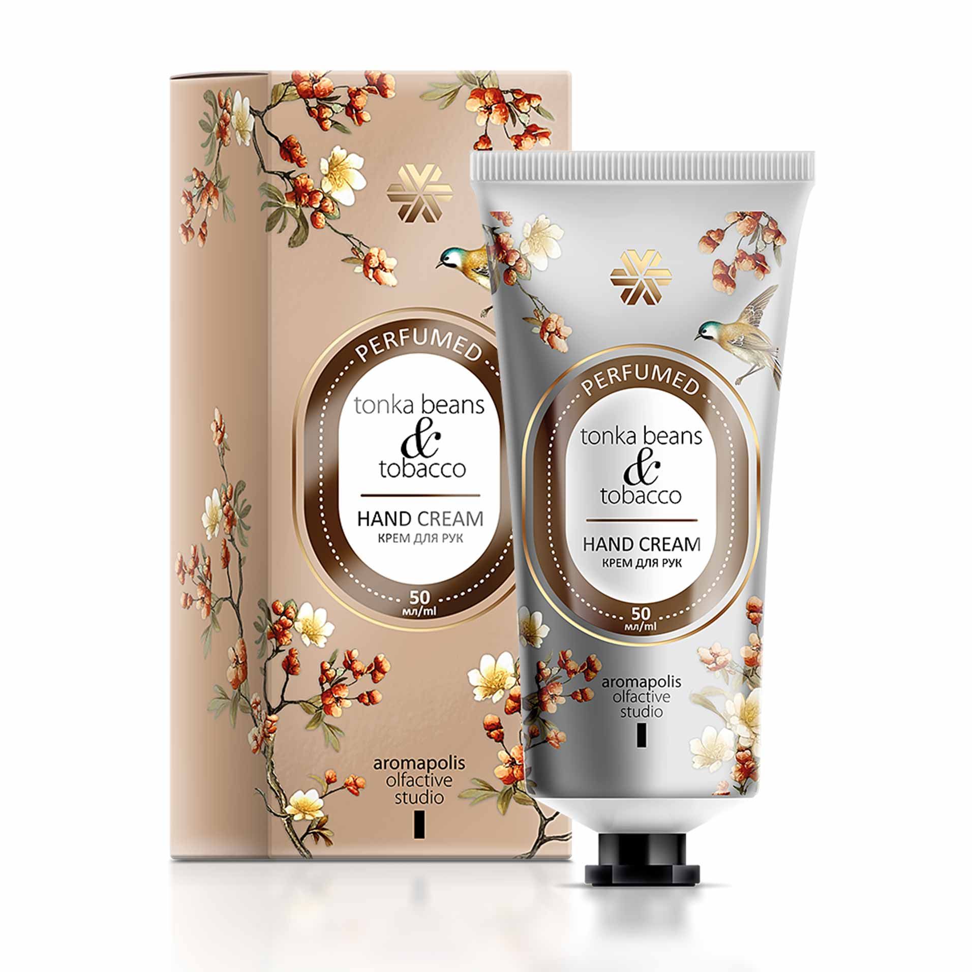 Чайные традиции - Бобы тонка и табак, парфюмированный крем для рук